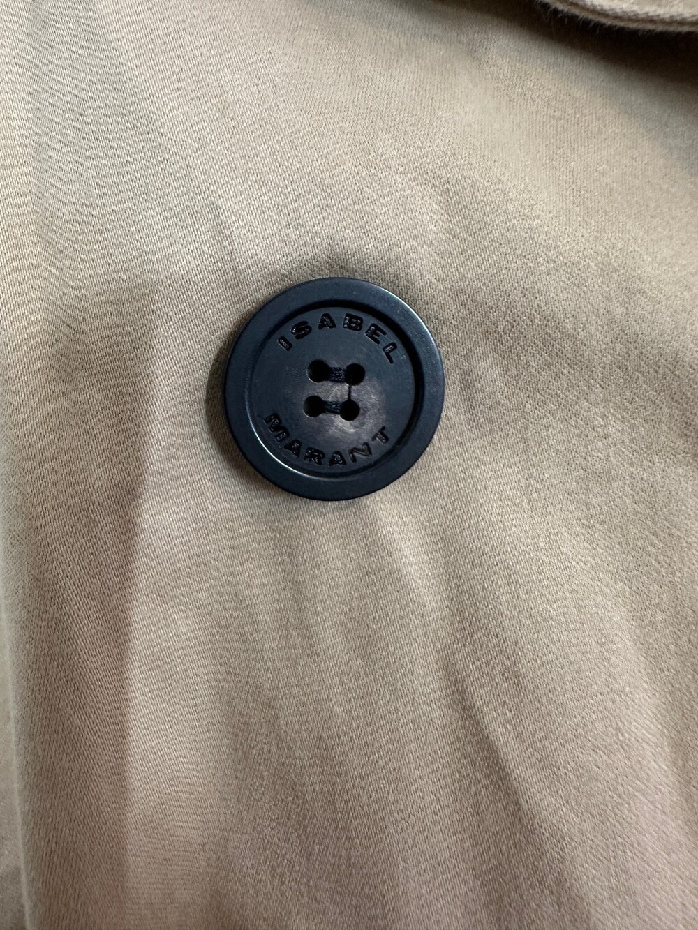 Isabel Marant Trench Coat Double-Breasted Belted Khaki Cotton Women's Size 38 - Picture 5 of 16
